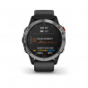 RELOJ GARMIN FENIX 6 SOLAR Plateado Con Correa Negra