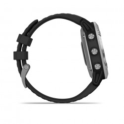 RELOJ GARMIN FENIX 6 SOLAR Plateado Con Correa Negra